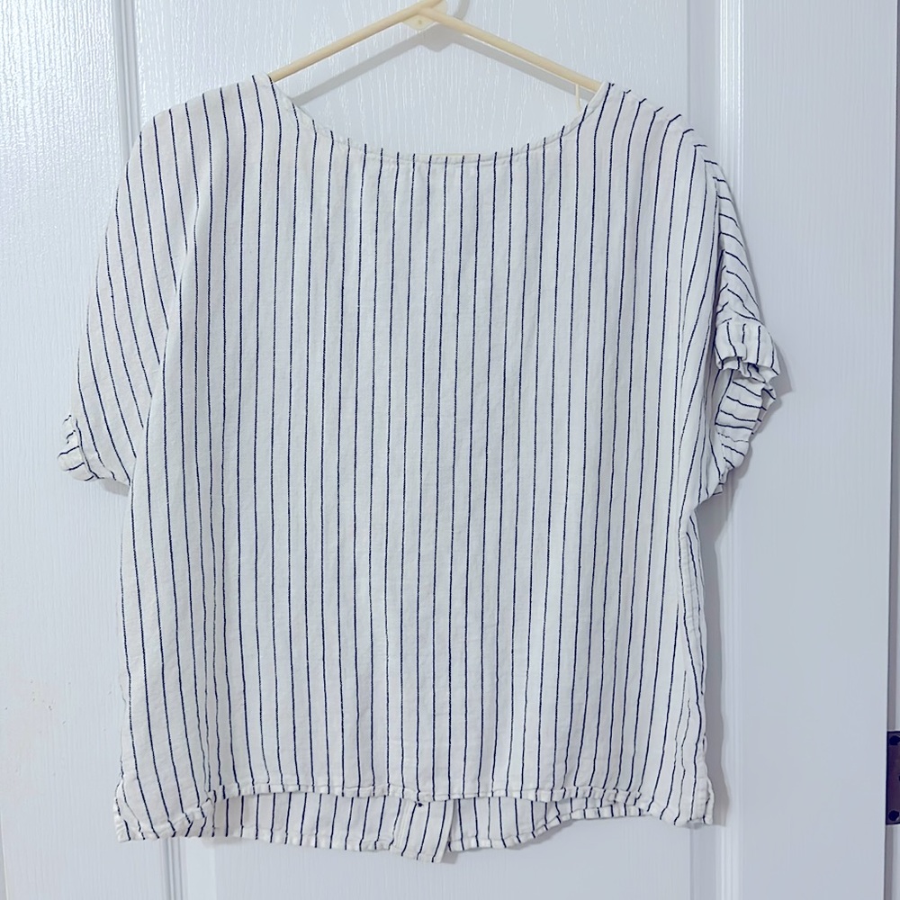 White and black striped shirt